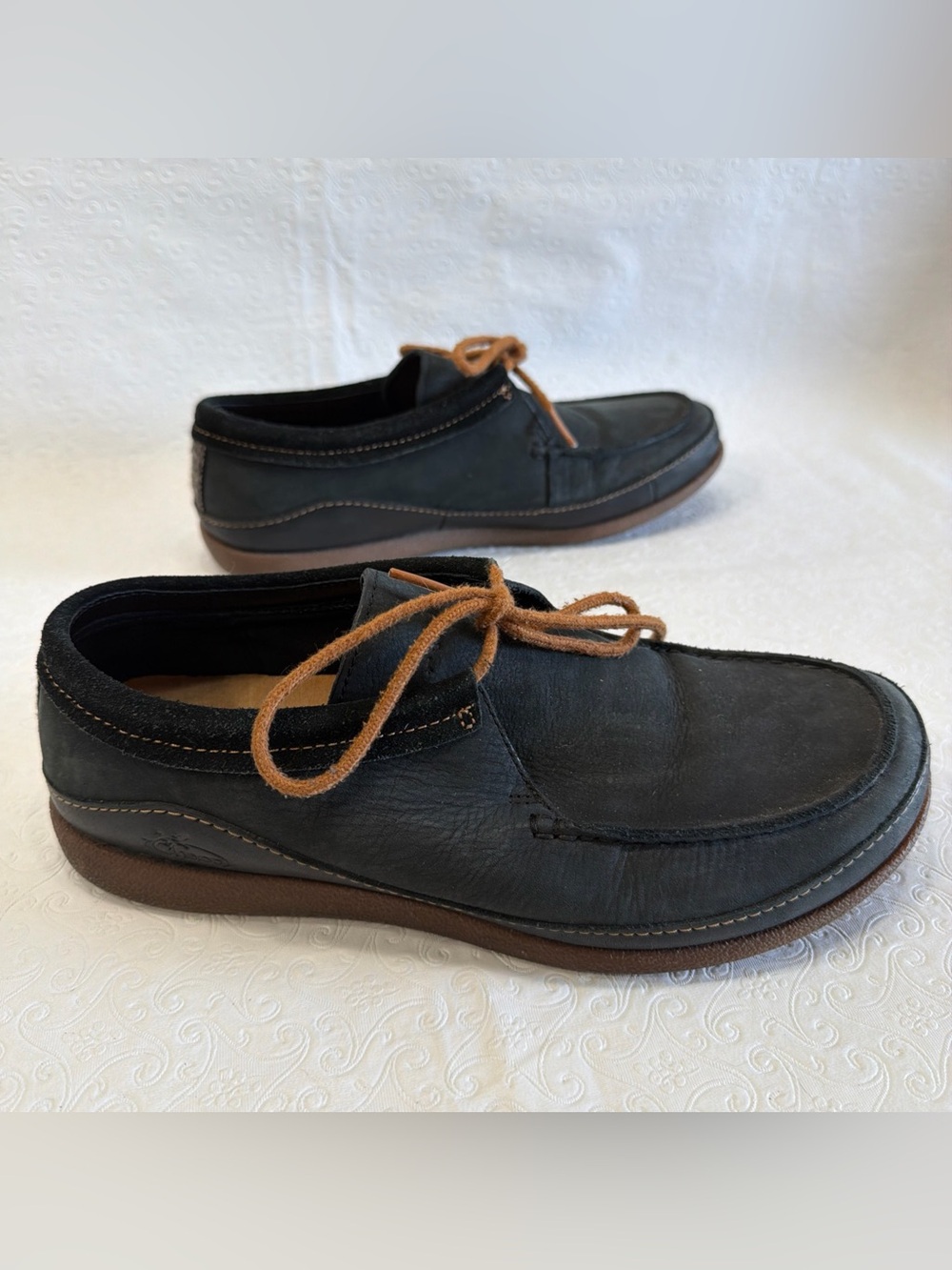 Chaco Womens 9.5 Black Leather Pineland Moccasin Casual Lace Up Shoes Athleisure